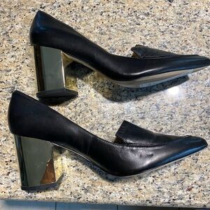 Karl Lagerfeld Paris Elegant Black and Gold Women's Heels